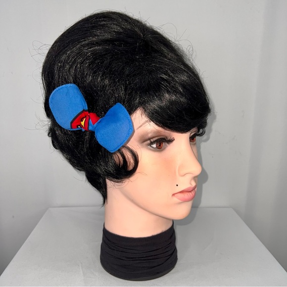 Superman Light Blue Superhero Rockabilly Bandana Knotted Hair Bow - Picture 3 of 11